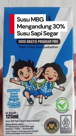 Video Viral Susu MBG Mengandung 30% Susu Sapi Segar, Ini Kata BGN