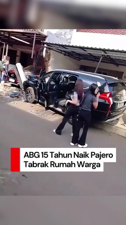 Video ABG Bawa Pajero Salah Injak Gas dan Tabrak Rumah Warga di Tangsel