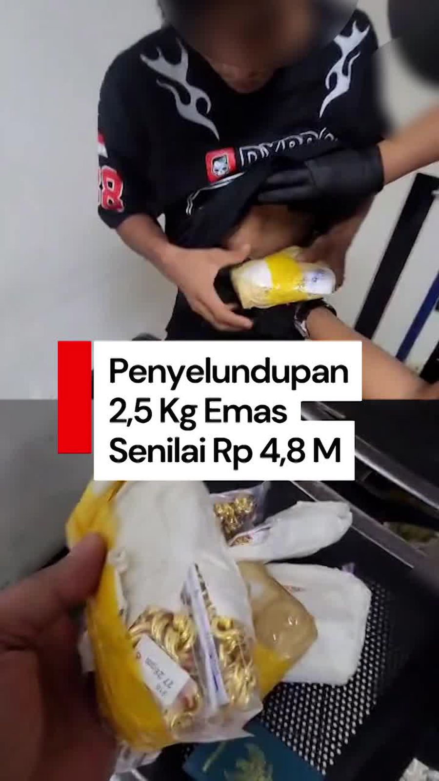 Video: Petugas Bea Cukai Gagalkan Penyelundupan 2,5 Kg Emas di Batam