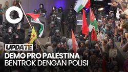 Video: Massa Demo Pro Plestina Bentrok dengan Polisi di Barcelona