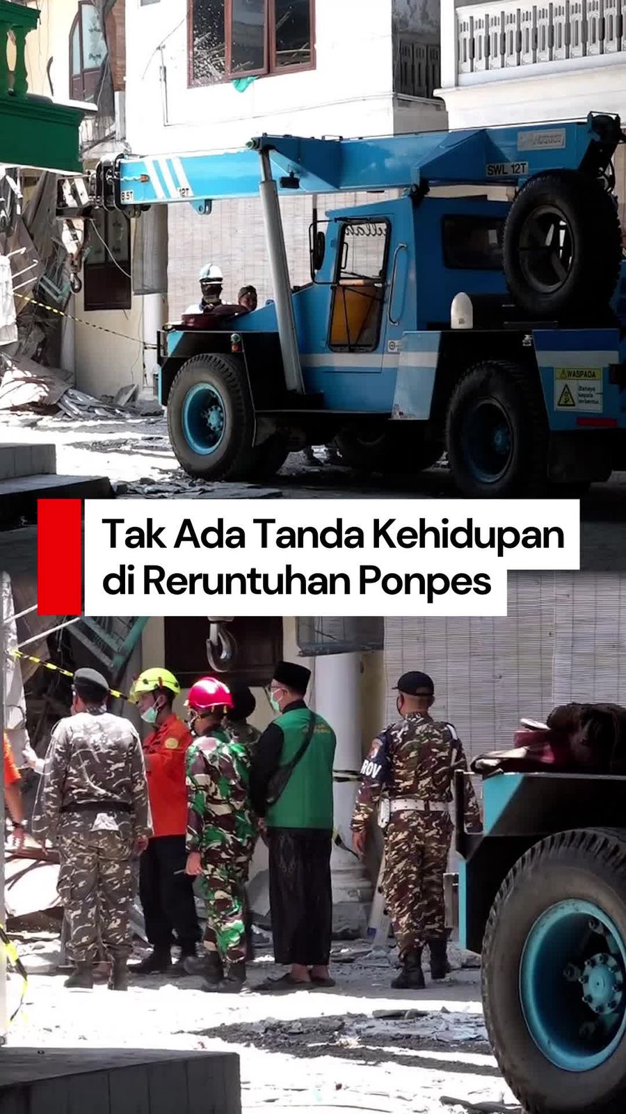 Video: Keluarga Sepakat Alat Berat Dipakai Angkat Puing Ponpes di Sidoarjo