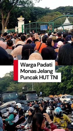 Video: Warga Padati Monas Jelang Perayaan Puncak HUT Ke-80 TNI