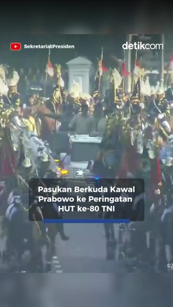 Video Pasukan Berkuda Kawal Prabowo ke Peringatan HUT Ke-80 TNI