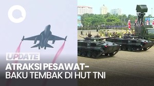 Video Baku Tembak di Atas Tank hingga Aksi Pesawat Tempur di HUT Ke-80 TNI