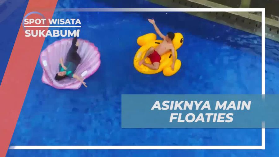 Berjemur dan Menikmati Liburan dengan Pelampung di Kolam Renang Sukabumi  