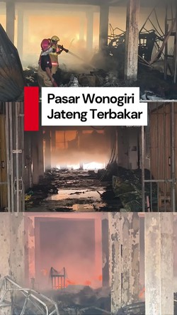 Video Kebakaran Pasar Wonogiri, 300 Kios Ludes