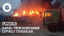 Video Kapal-Truk Kontainer di Palu Terbakar, Diduga Tersulut Api Rokok