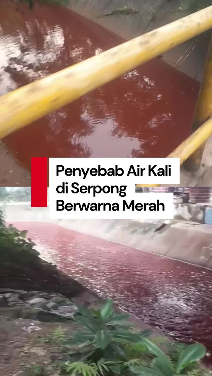 Video: Air Kali di Serpong Berwarna Merah, Diduga akibat Limbah Industri Eksternal