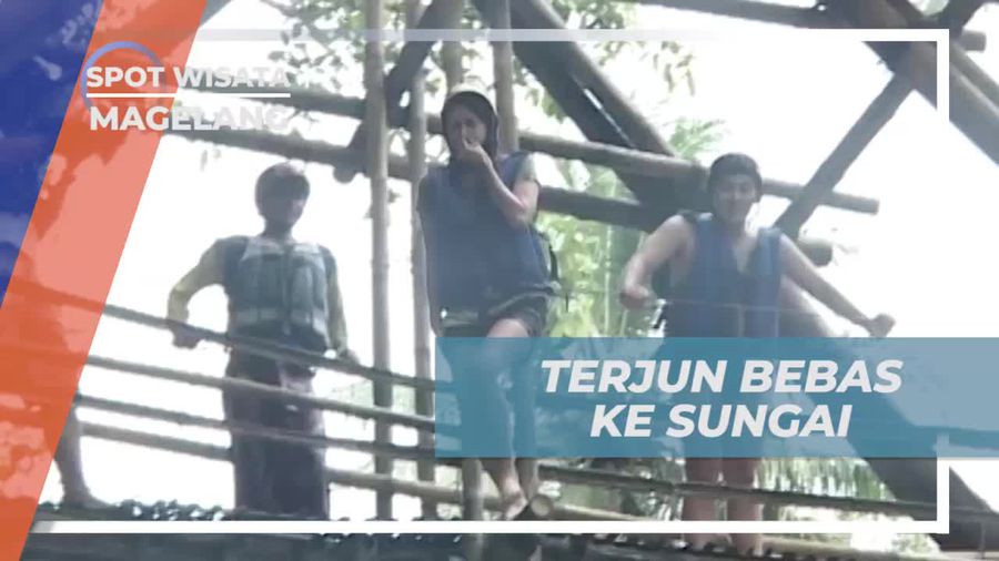 Terjun Bebas ke Sungai di Magelang Terjun Bebas ke Sungai di Magelang