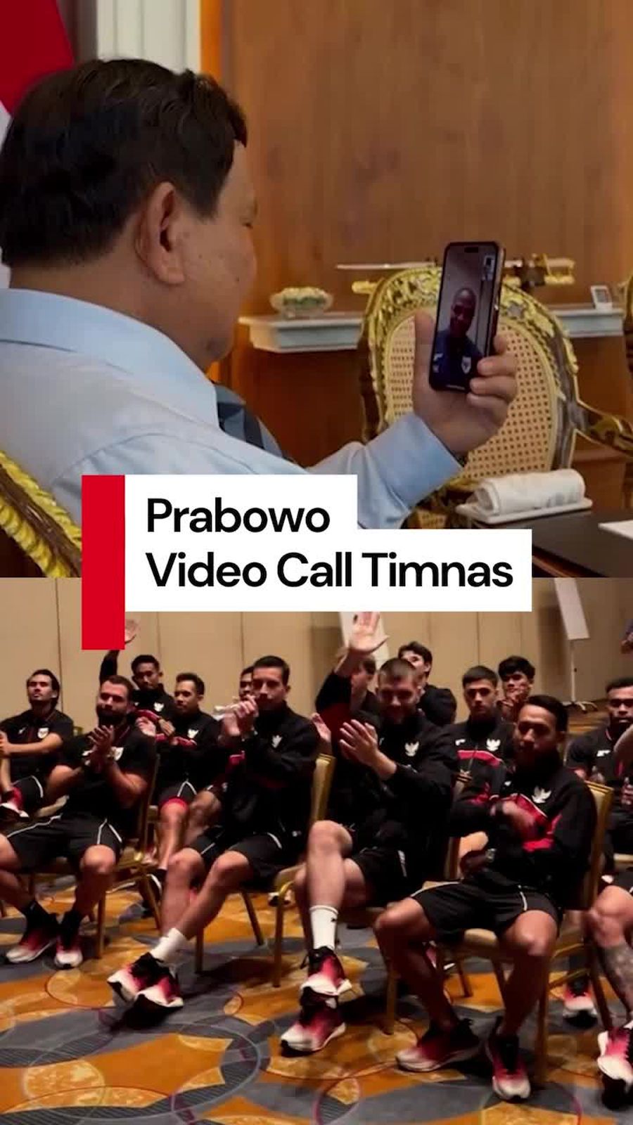 Video Call Prabowo dengan Timnas Jelang Laga Lawan Arab Saudi: Do Your Best! Video Call Prabowo dengan Timnas Jelang Laga Lawan Arab Saudi: Do Your Best!
