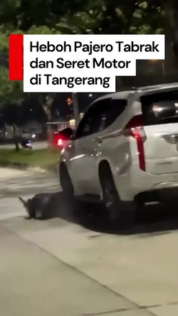 Video: Viral Pajero Seret Motor Hingga Keluar Percikan Api di Tangerang