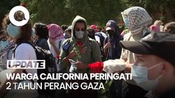 Video Warga California Demo Bawa Mawar, Peringati 2 Tahun Perang di Gaza