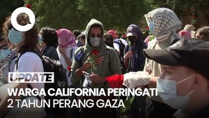 Video Warga California Demo Bawa Mawar, Peringati 2 Tahun Perang di Gaza