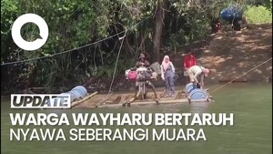 Video: Jembatan Way Pemerih Putus, Warga Bertaruh Nyawa Seberangi Muara