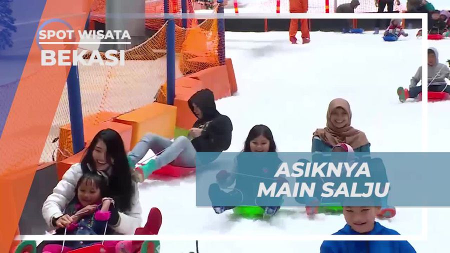 Asiknya Menikmati Permainan Salju di Trans Snow World, Bekasi