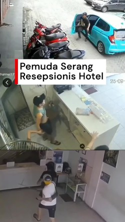 Video: 2 Pemuda Serang Resepsionis Hotel di Medan gegara Kunci Kamar