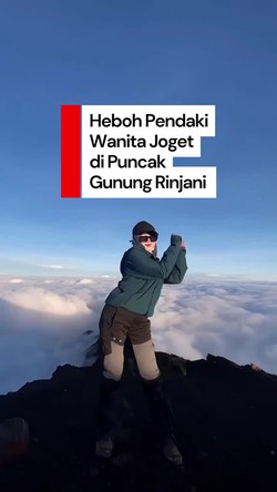 Video: Viral! Pendaki Wanita Joget di Pinggir Jurang Gunung Rinjani 