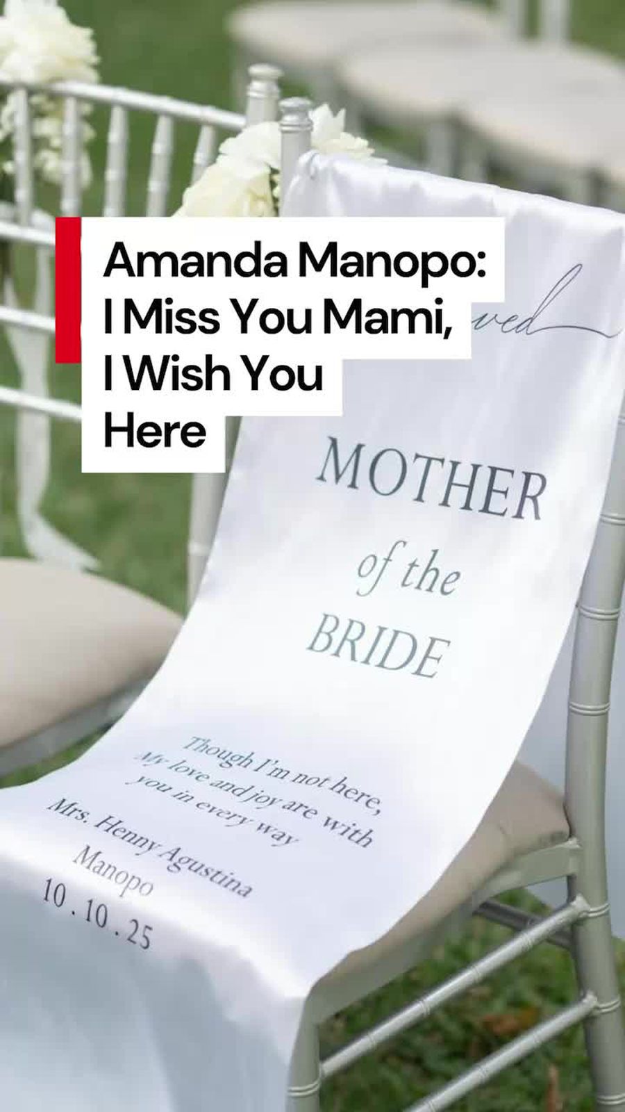 Video: Kerinduan Amanda Manopo pada Mendiang Ibu di Hari Pernikahannya