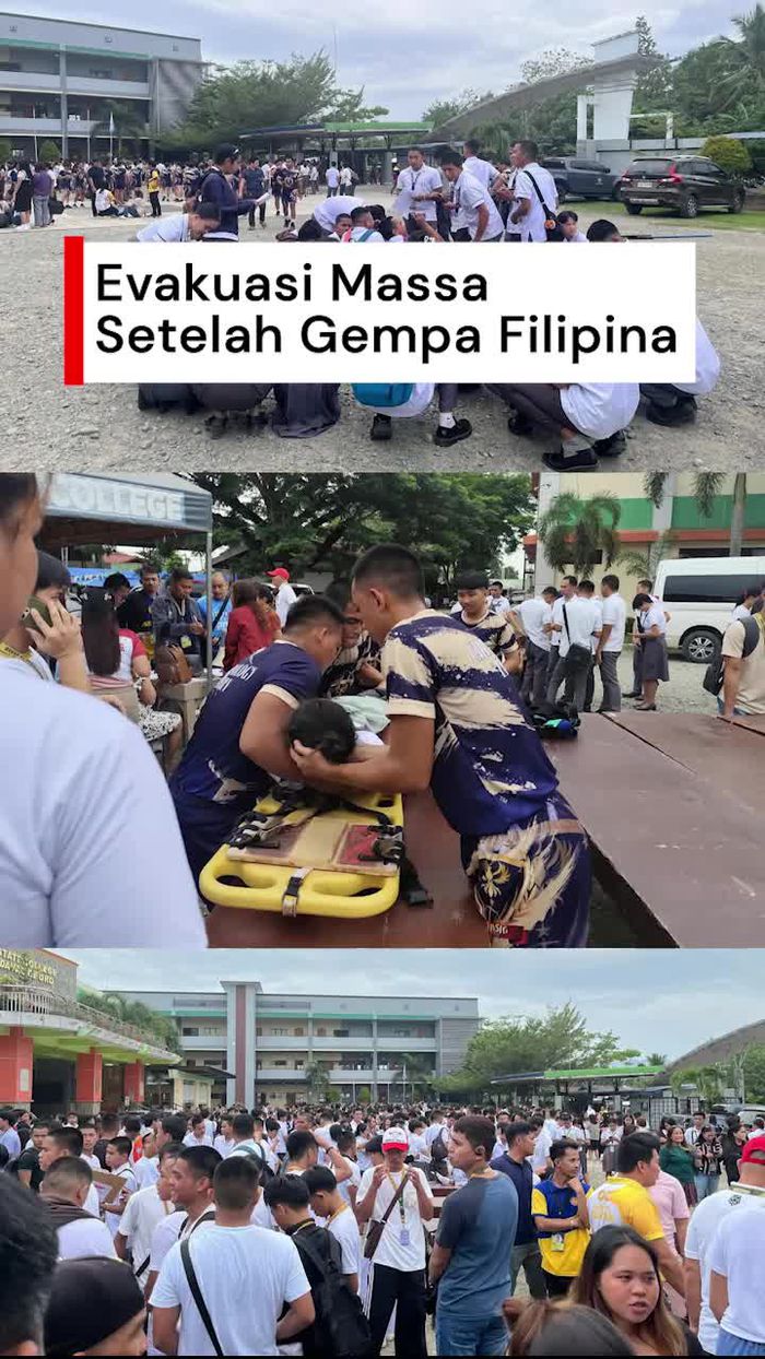 Video: Momen Evakuasi Warga Seusai Gempa M 7,4 Guncang Filipina