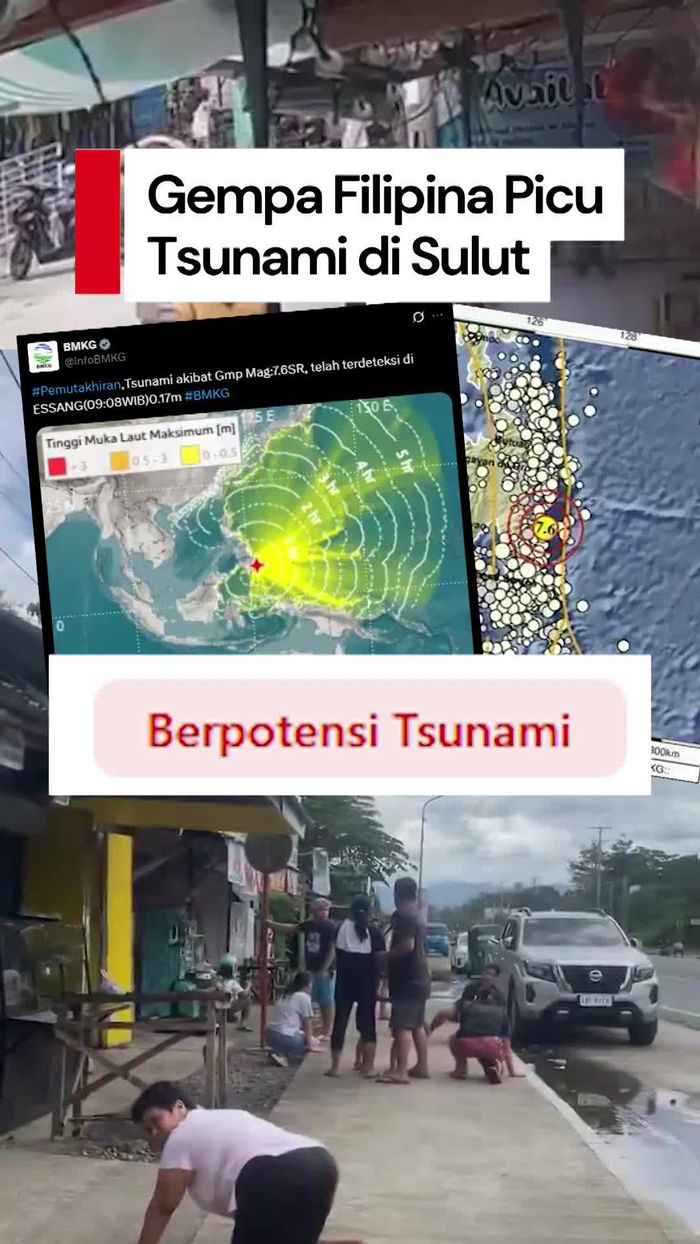 Video: Gempa M 7,6 Guncang Filipina, Tsunami Terdeteksi di Sulut
