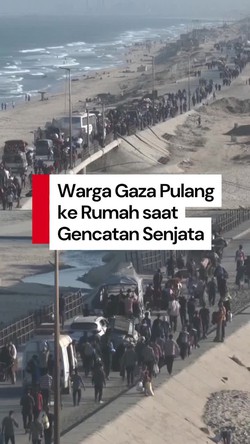 Video: Gencatan Senjata, Warga Gaza Berbondong-bondong Pulang ke Rumah