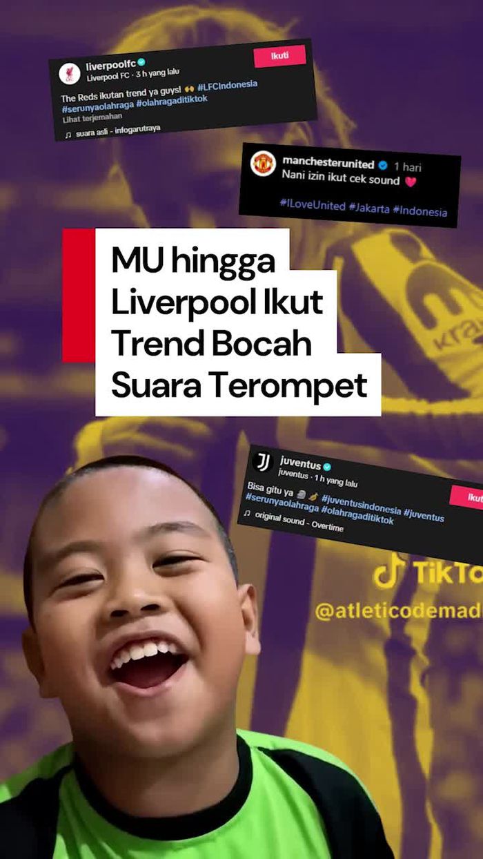 Video: Viral! Bocah Suara Terompet Masuk Akun Klub Sepakbola Dunia