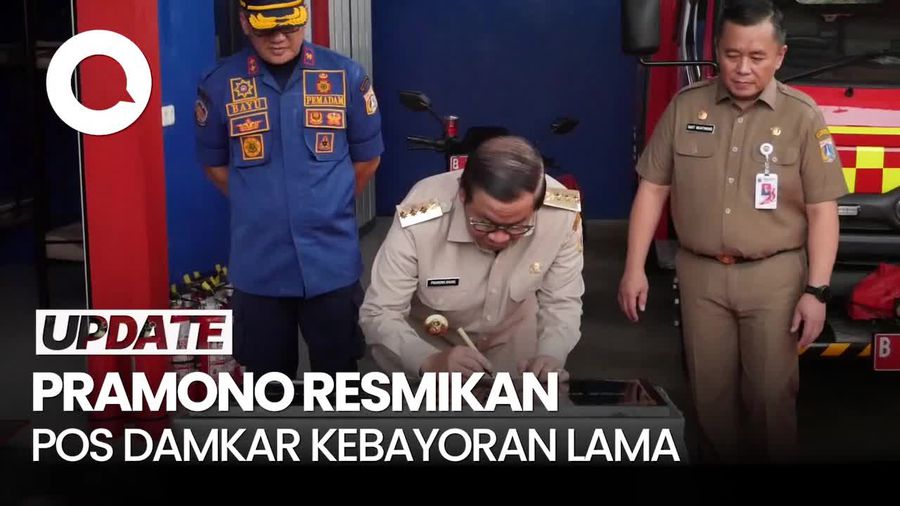 Video Pramono Resmikan Pos Damkar Kebayoran Lama, Dibangun Tanpa APBD