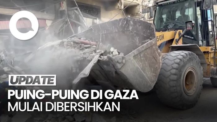 Video: Alat Berat Mulai Bersihkan Puing-puing di Gaza