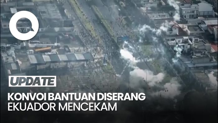 Video: Demo di Ekuador Mencekam, Konvoi Logistik Bantuan Diserang Massa