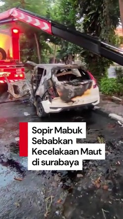 Video: 2 Orang Tewas dalam Kecelakaan Maut di Surabaya, Sopir Diduga Mabuk