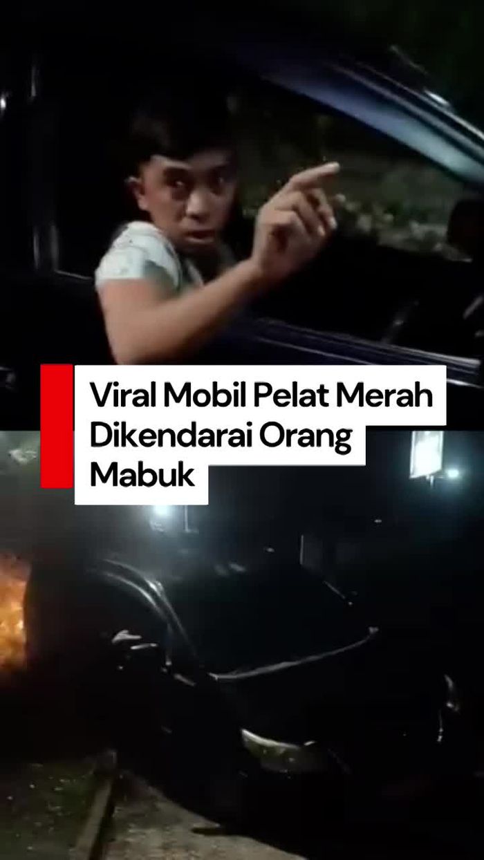 Video: Heboh Pria Mabuk Bawa Mobil Pelat Merah Lalu Tabrak Tembok di Sulut