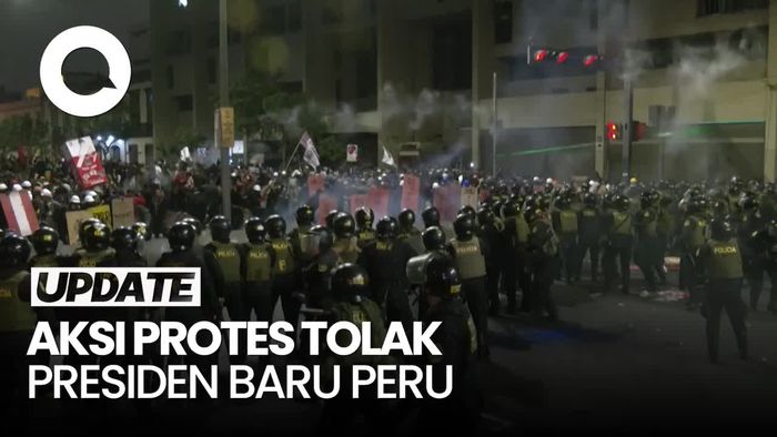Video: Gas Air Mata Warnai Aksi Protes Massal Tolak Presiden Baru Peru