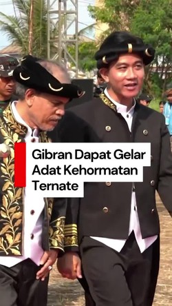 Video: Gibran Dianugerahi Gelar Kaicil Kastela dari Kesultanan Ternate