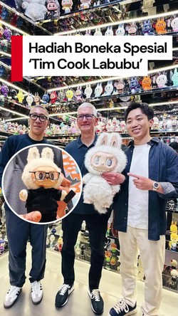 Video: Tim Cook Dapat Hadiah Labubu Custom Versi Dirinya, Mirip Nggak? 