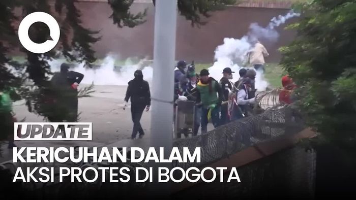 Video: Aksi Protes Dekat Kedubes AS di Bogota Ricuh, Demonstran Tembakkan Panah