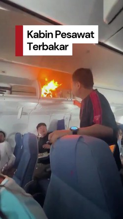 Video: Momen Kepanikan Penumpang Pesawat Air China saat Kabin Terbakar