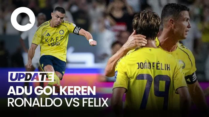 Video Ketika Ronaldo dan Joao Felix Adu Pamer Gol Keren