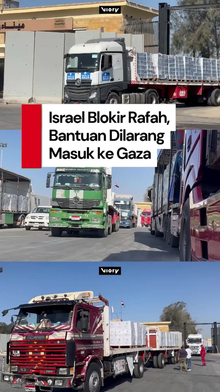 Video: Konvoi Bantuan Dilarang Masuk ke Gaza oleh Israel