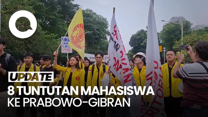 Video: 8 Tuntutan Mahasiswa saat Aksi Demo 1 Tahun Prabowo-Gibran