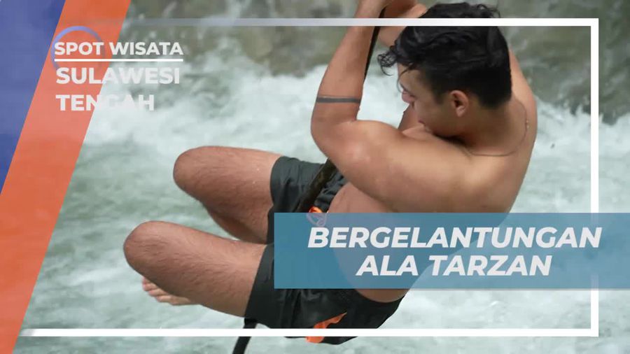 Nikmati Sensasi Bergelantungan ala Tarzan di Air Terjun Uwe Molino, Sulawesi Tengah