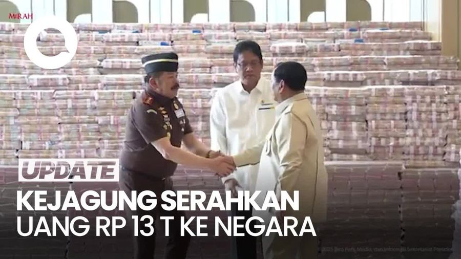 Video Tumpukan Duit Triliunan Rupiah Diserahkan Jaksa Agung ke Purbaya di Depan Prabowo