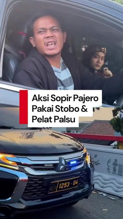 Video: Heboh, Aksi Mobil Pajero Pakai Strobo-Pelat Polisi Palsu
