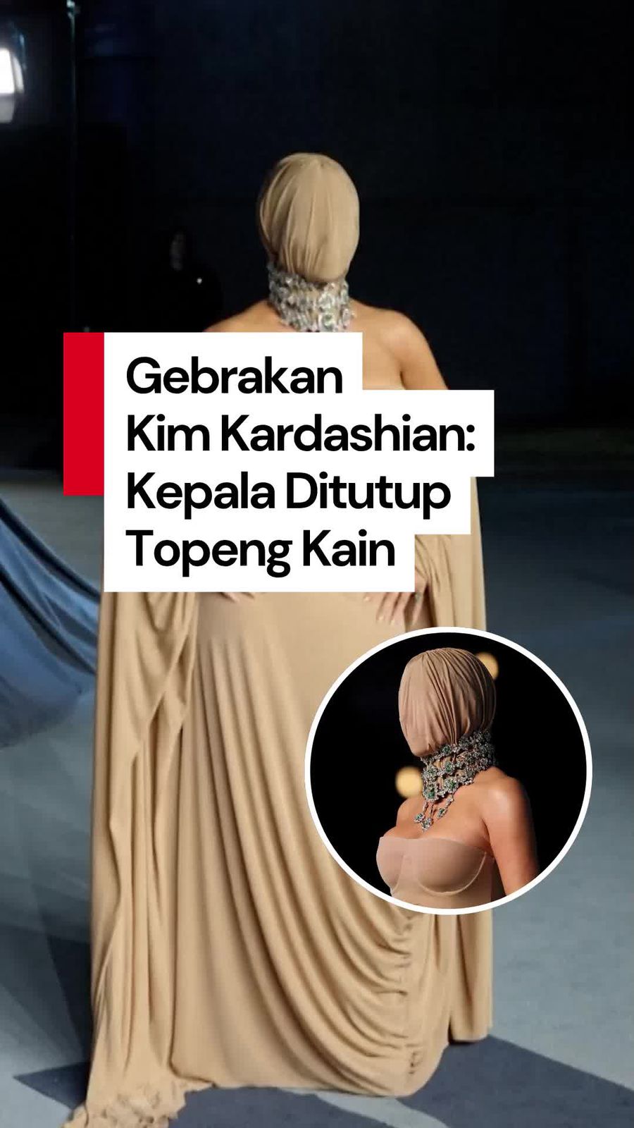 Video Kim Kardashian Tetap Full Make Up Meski Kepala Ditutup Topeng Kain