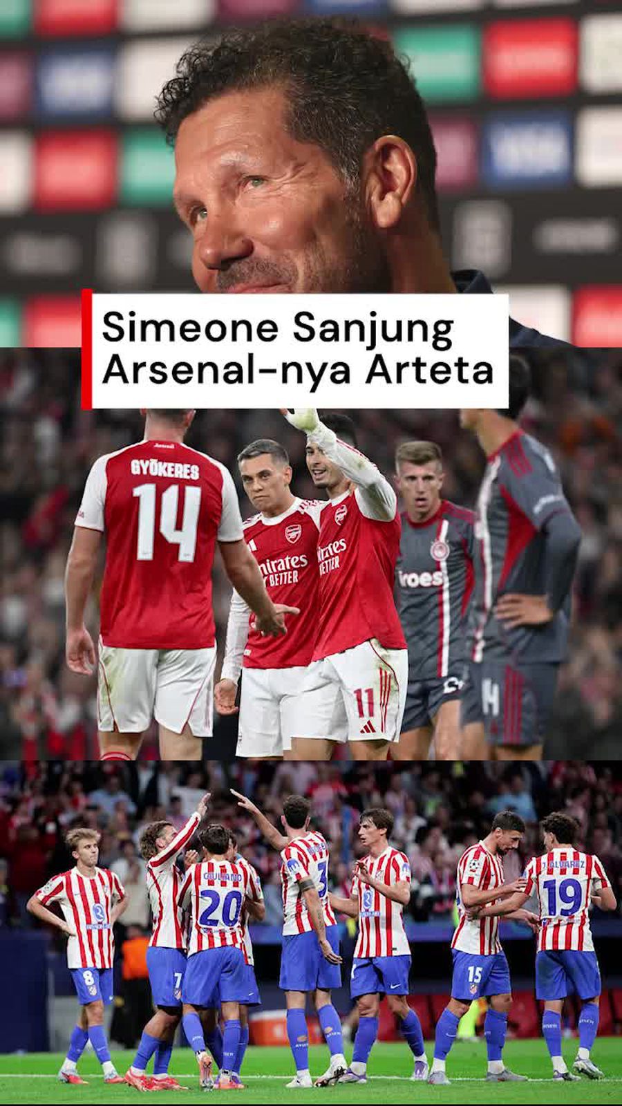 Video Simeone: Arsenal Kompetitif di Liga, Walau Belum Berhasil Juara