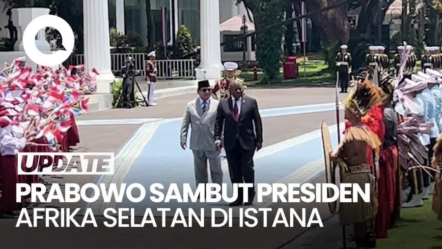 Video: Pasukan Berkuda Sambut Kedatangan Presiden Afrika Selatan di Istana