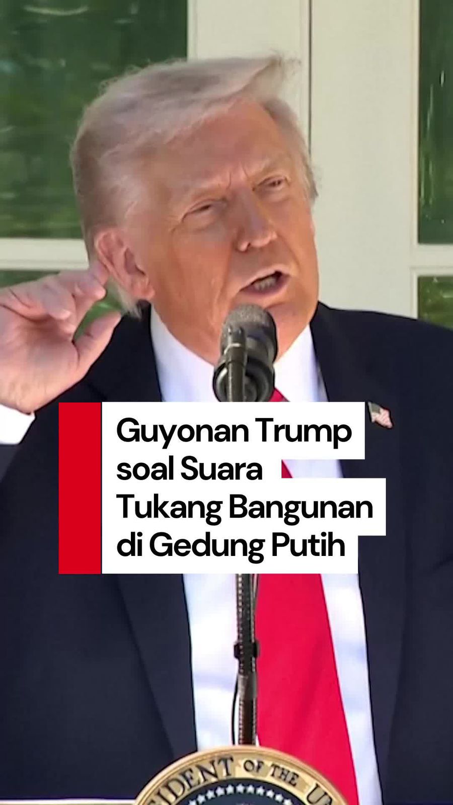Video Tukang Bangunan Lagi Kerja di Gedung Putih, Trump: Musik di Telinga Video Tukang Bangunan Lagi Kerja di Gedung Putih, Trump: Musik di Telinga