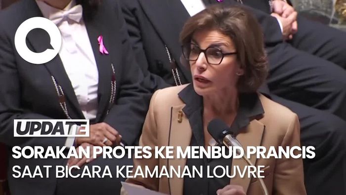 Video Sebut Keamanan Louvre Berhasil, Menbud Prancis Dihujani Teriakan Protes