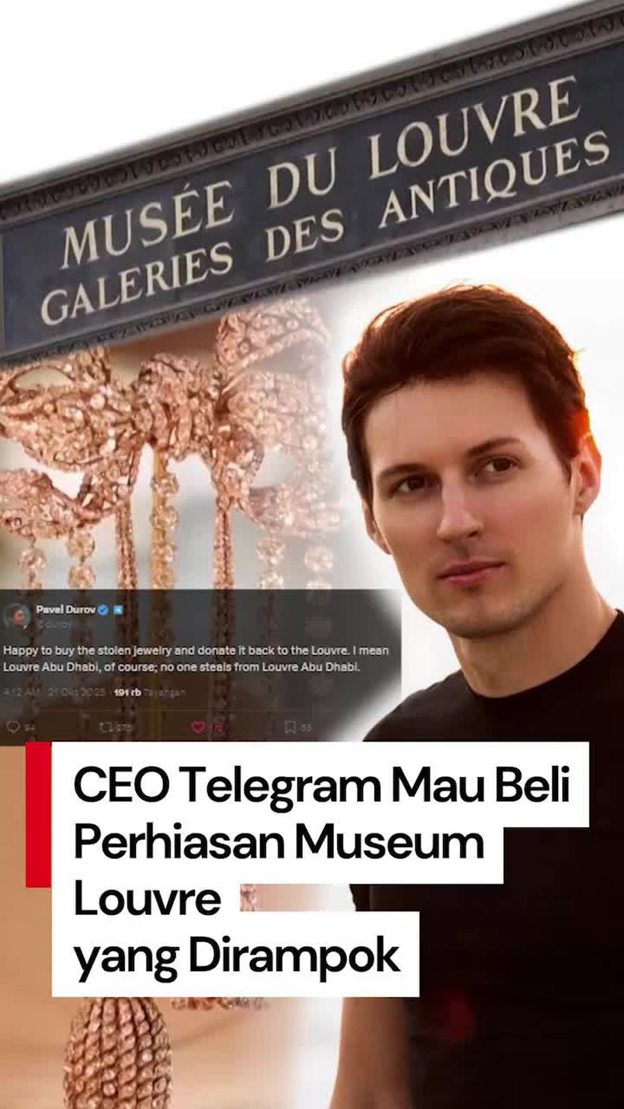 Video: Bos Telegram Mau Beli Perhiasan yang Dicuri dari Louvre