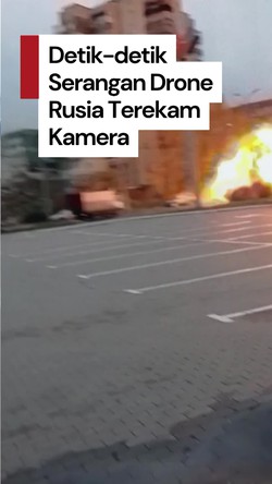 Video Menegangkan saat Drone Rusia Menggempur Apartemen di Ukraina