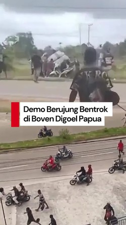 Video Demo Ricuh di Boven Digoel, 3 Polisi Luka-Provokator Ditangkap